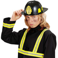 Vista previa: Casco de bombero negro jefe de bomberos
