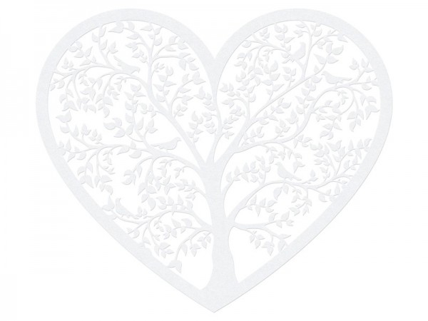 10 corazones decorativos Árbol del amor 13,5 x 11,5 cm