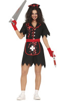 Widok: Czarny damski kostium pielęgniarki zombie