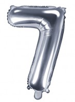 Voorvertoning: Nummer 7 folieballon zilver 35cm