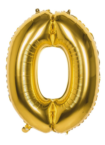 Foil balloon number 0 gold metallic 86cm