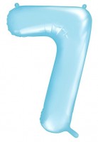 Preview: Number 7 foil balloon sky blue 86cm