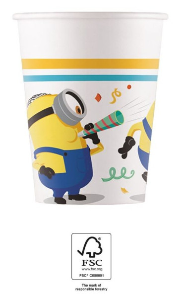 8 Party Minion paper cups 200ml