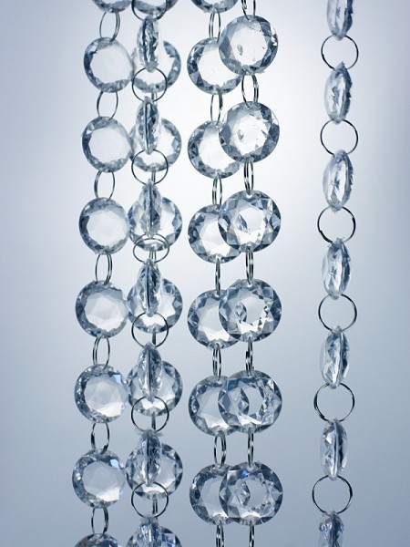 Kristall Perlen Hänger transparent 1m 3