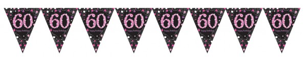 Guirnalda de banderines Pink 60th Birthday 4m