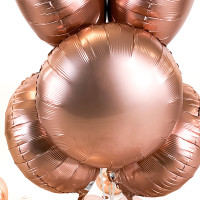 Vorschau: 5 Heliumballons in der Box Rosegolden matt