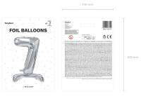 Widok: Balon foliowy stojący srebrny 7 70cm