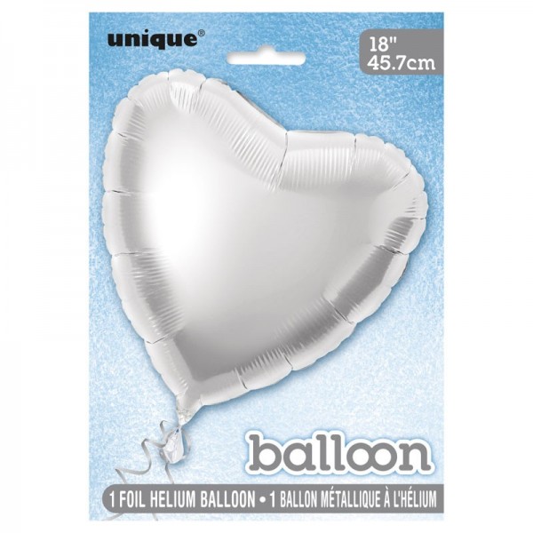 Herzballon True Love silber