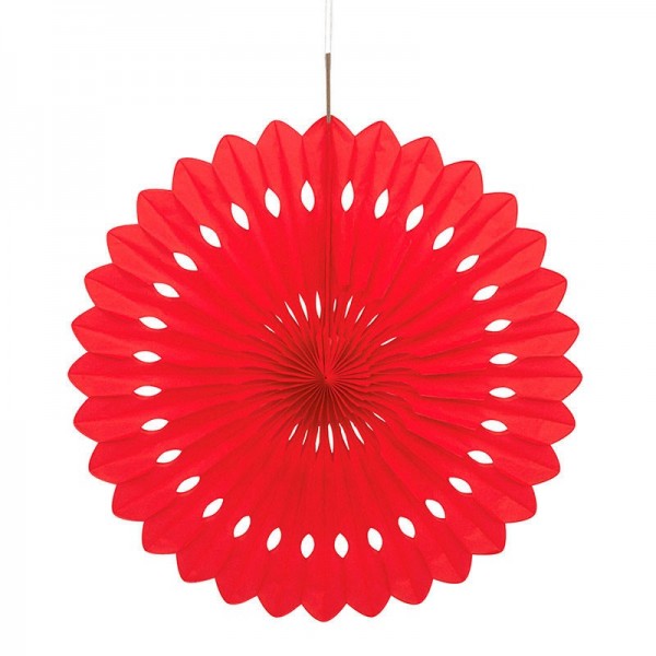 Decorative fan flower red 40cm