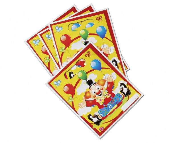 8 circus clown Federico gift bags 16 x 23cm