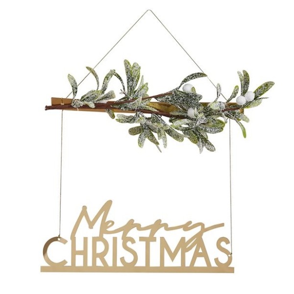 Natural Christmas mistletoe hanger
