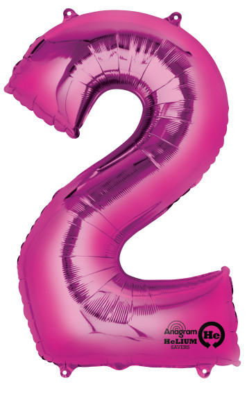 Zahlenballon 2 Pink 88cm