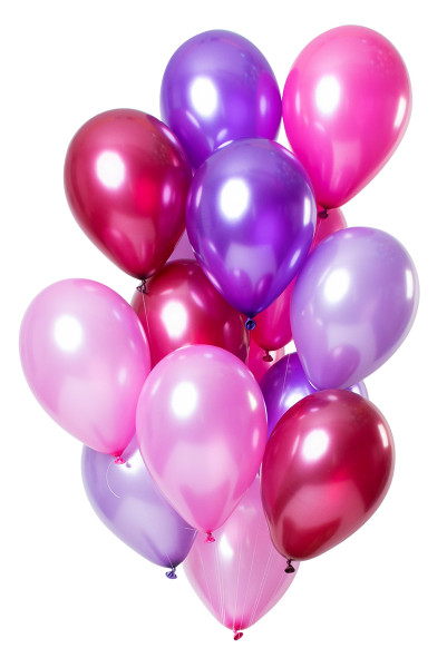 15 palloncini mix rosa metallizzato