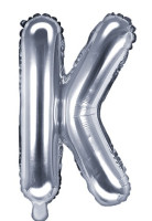 Balon foliowy K srebrny 35cm