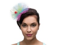Preview: Rainbow headband with tulle and cherry appliqué