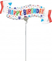 Vorschau: Stabballon Happy Birthday Banner