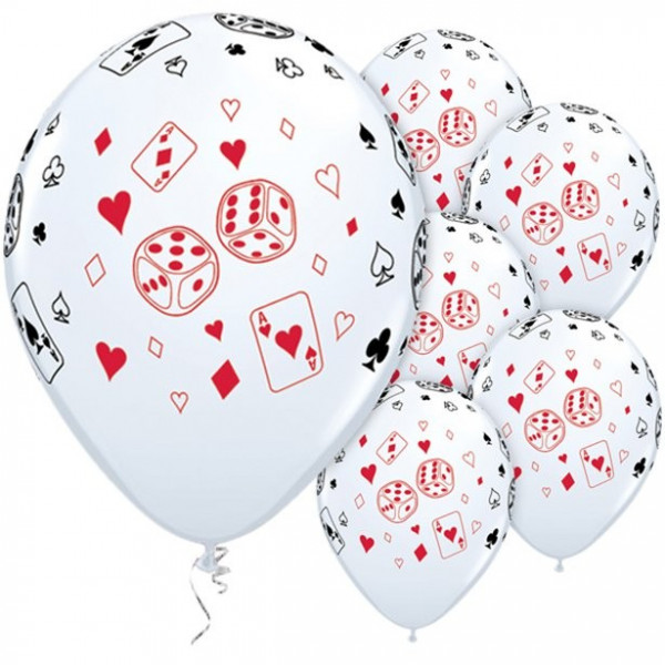25 Qualatex playing cards balloons 28cm