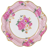 Preview: 12 vintage paper plates in three designs 21cm