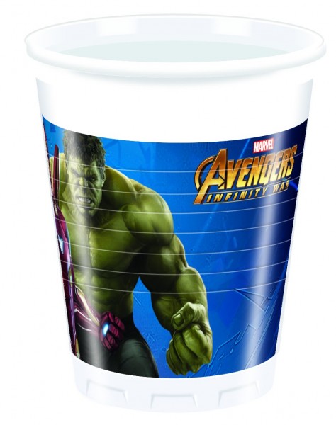 8 vasos de Avengers War 200ml