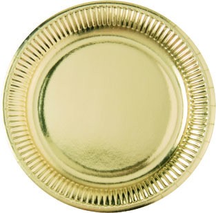 Gold gloss paper plate 23cm