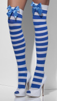 Preview: Striped hold-up stockings blue