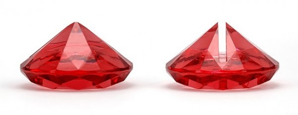 10 Diamanten Kartenhalter rot 4cm 2