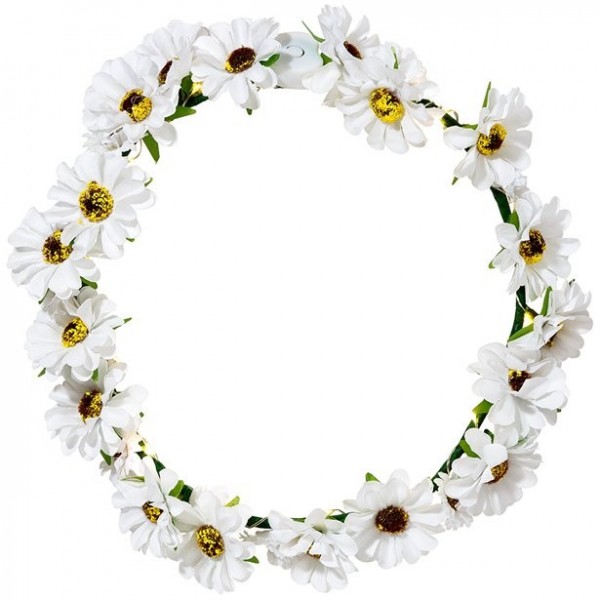 Wreath of daisies with light effect