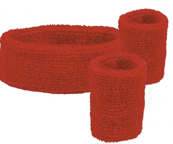 Set of 3 sweatbands red