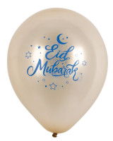 Oversigt: 6 Latexballons Happy Eid 25cm