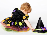 Vista previa: Disfraz de bruja de lunares para bebés y niños pequeños