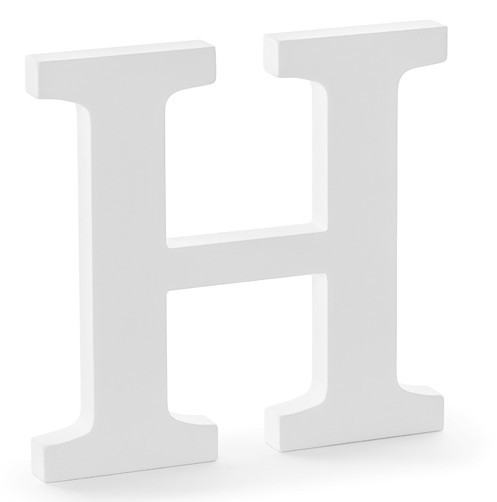 Drewniana litera H biała 21 x 20 cm