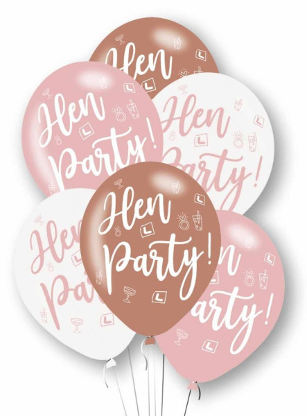 6 Rosy Hen Party Balloons