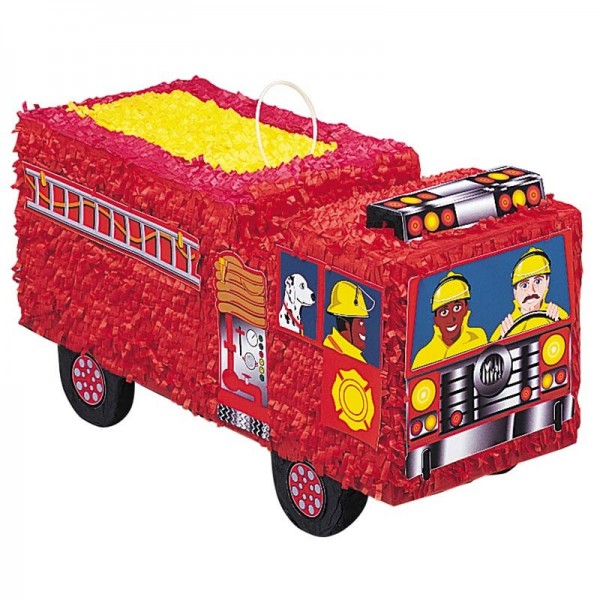 Piñata de coche de extinción de incendios del departamento de bomberos
