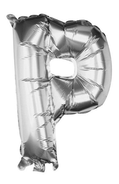 Silver P bokstavsfolieballong 40cm