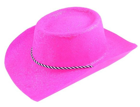 Chapeau de cowboy rose fluo rodéo