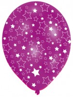 Preview: 6 party balloons colorful sparkling stars