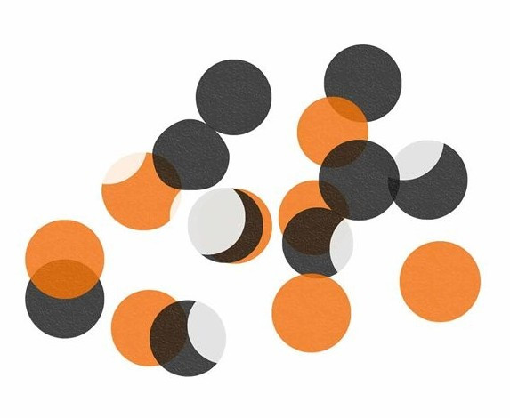 Oranje en zwarte confetti 10g
