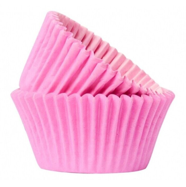50 moldes para muffins rosas