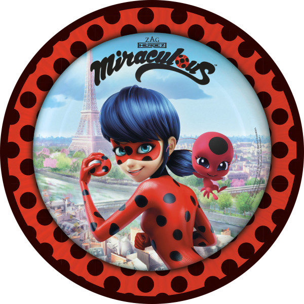 8 Miraculous Ladybug plates 23cm