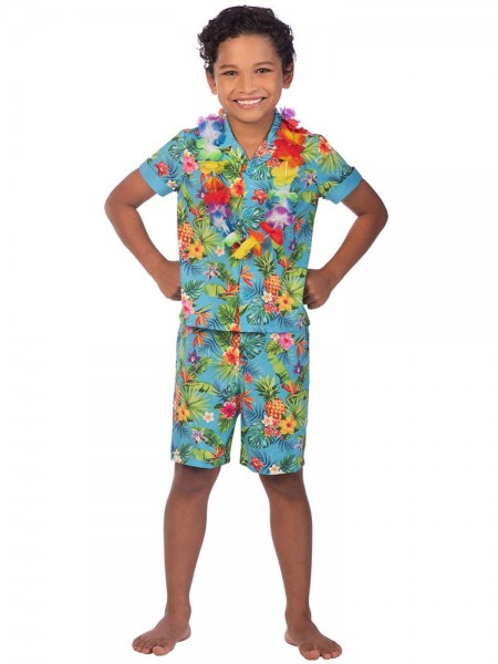 Disfraz de Hawaii de 3 piezas para niño