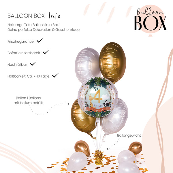 Heliumballon in der Box Jungle Friends - Vier 3