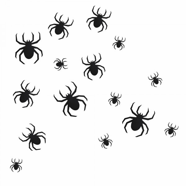 30 krabbelnde Spinnen Wanddeko