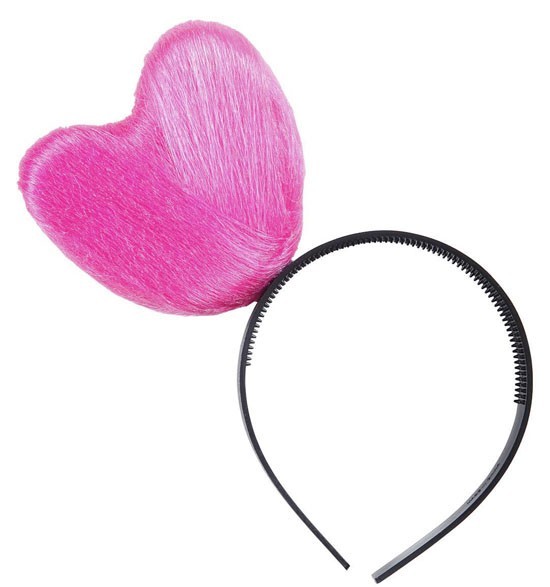 Headband with pink heart application