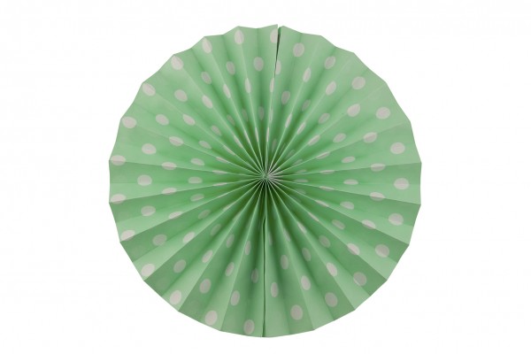 Puntos divertidos paquete de abanicos decoración verde de 2 40 cm
