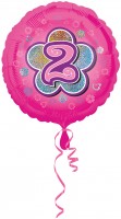 Folienballon Zahl 2 in Pink