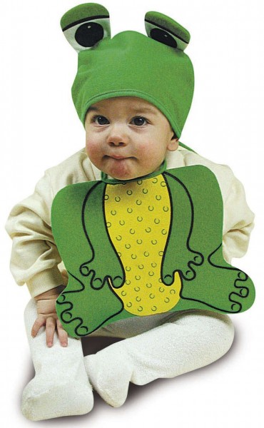 Mini costume da bambina verde Froggy