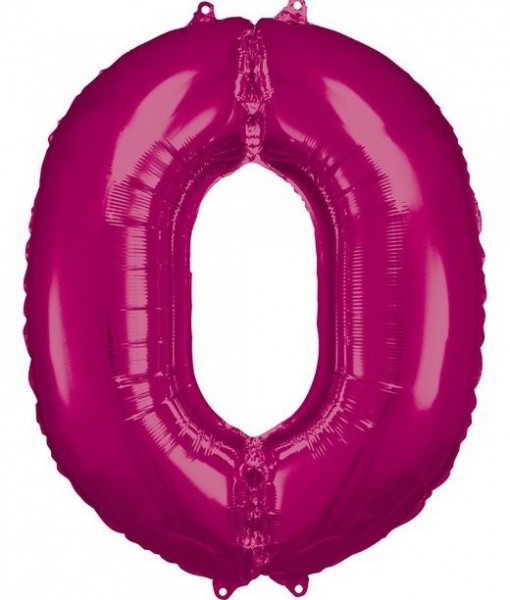 Palloncino foil numero 0 rosa 86 cm