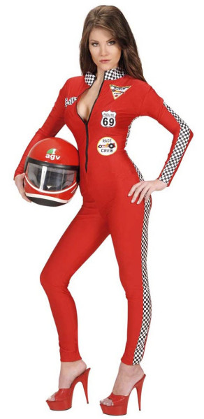 Uroczy czerwony kostium wyścigówki