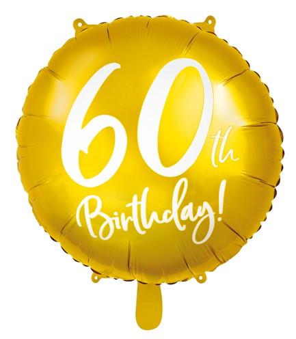 Glossy 60th fødselsdag folie ballon 45cm