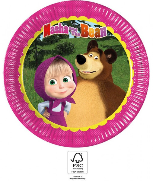 8 Masha & the Bear Eternal Friendship Paper plate 23cm